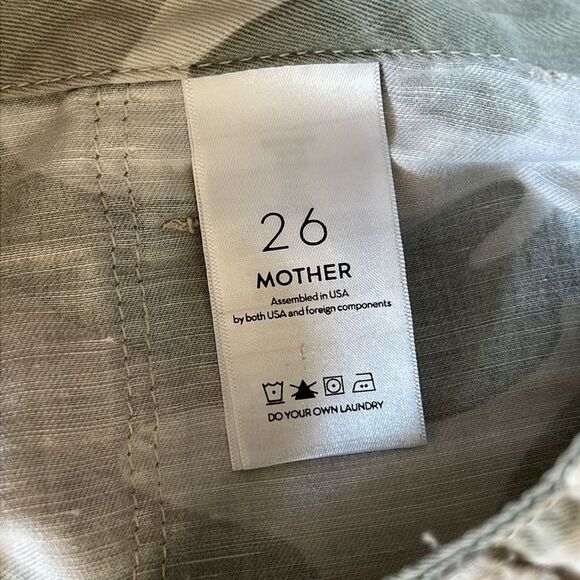 MOTHER The Shaker Chop Crop Fray Camo Pants Y2K Mid Rise Streetwear Size 26 - Picture 7 of 10